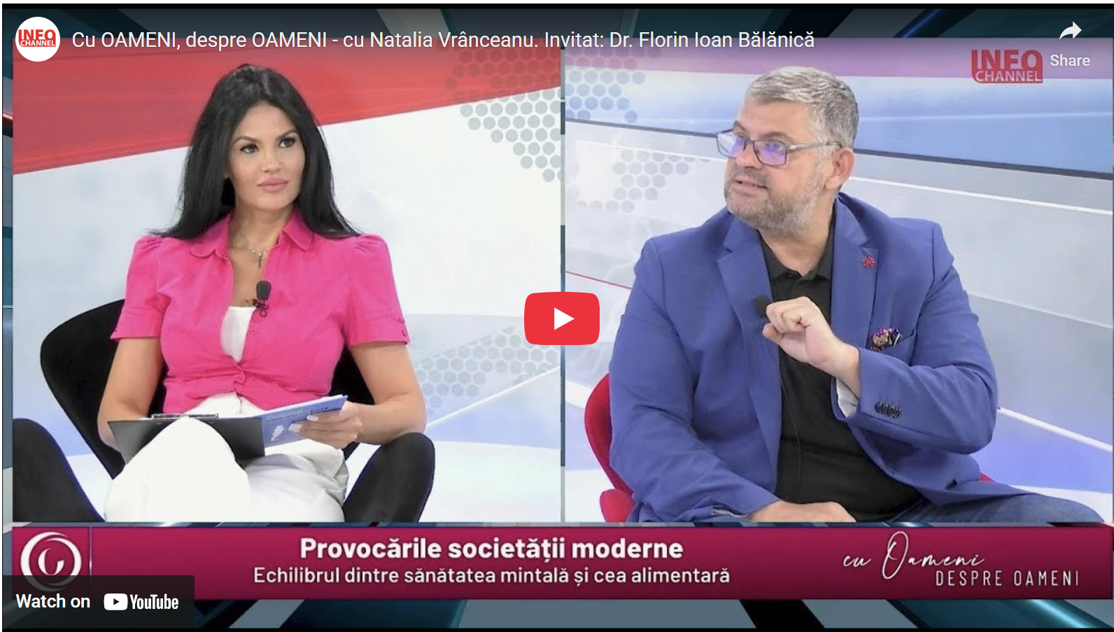 🎬 Cu OAMENI, despre OAMENI – cu Natalia Vrânceanu Invitat: Florin Ioan Bălănică, medic specializat în psiho-nutriție și terapie medicală nutrițională